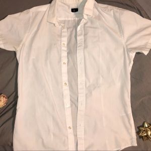 Men's White Button Down T-Shirt